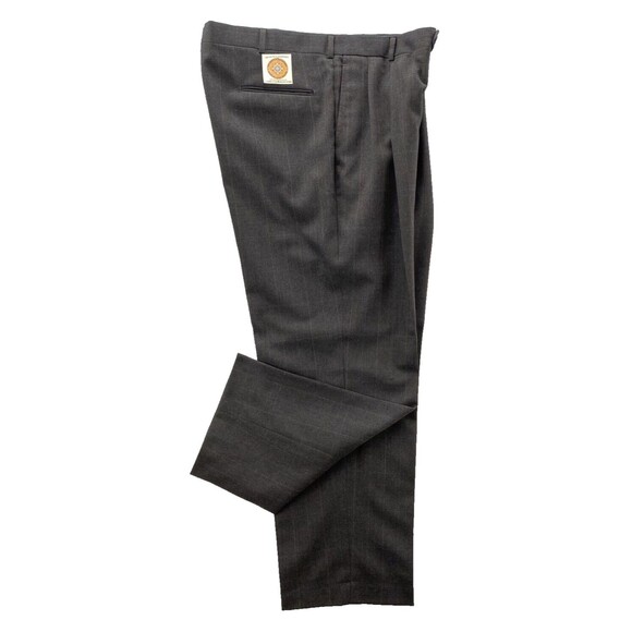 John Alexander Pants Men's 38x30 Gray Pleated Front Wool Preppy Corpcore USA - Picture 10 of 16